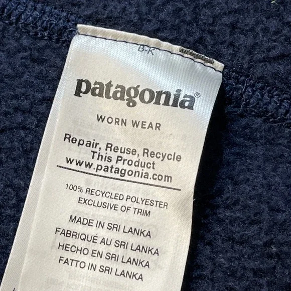 Patagonia Better Sweater Hoody Fleece Jacket womens Large Navy Blue Full Zip - Picture 4 of 12